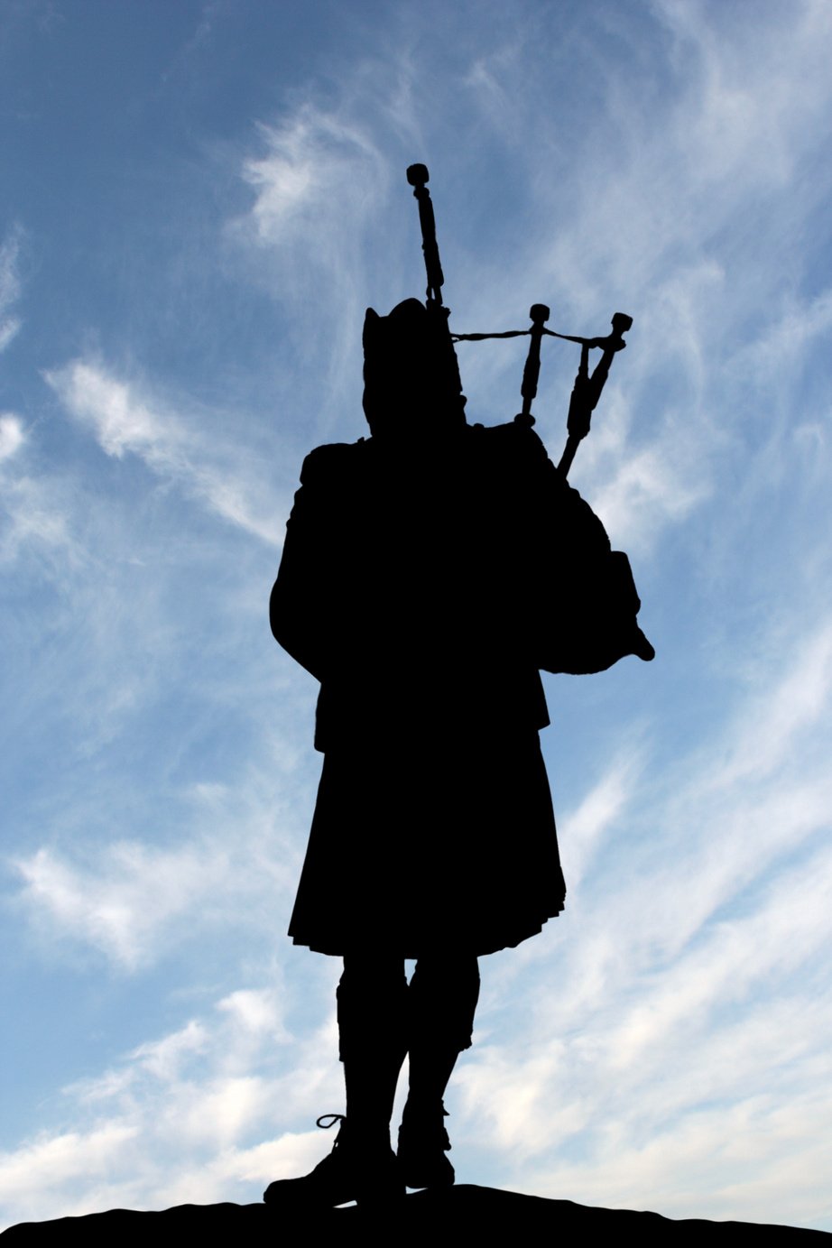 Lone Scottish Bagpiper